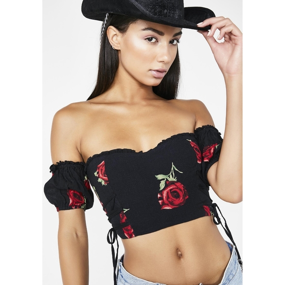 Sacred Hawk Tops - Sacred Hawk Rose Gypsy Top